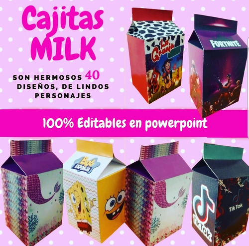 Kit Imprimibles De Cajitas Milk